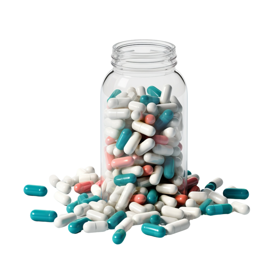 AI generated Scattered capsule clip art png