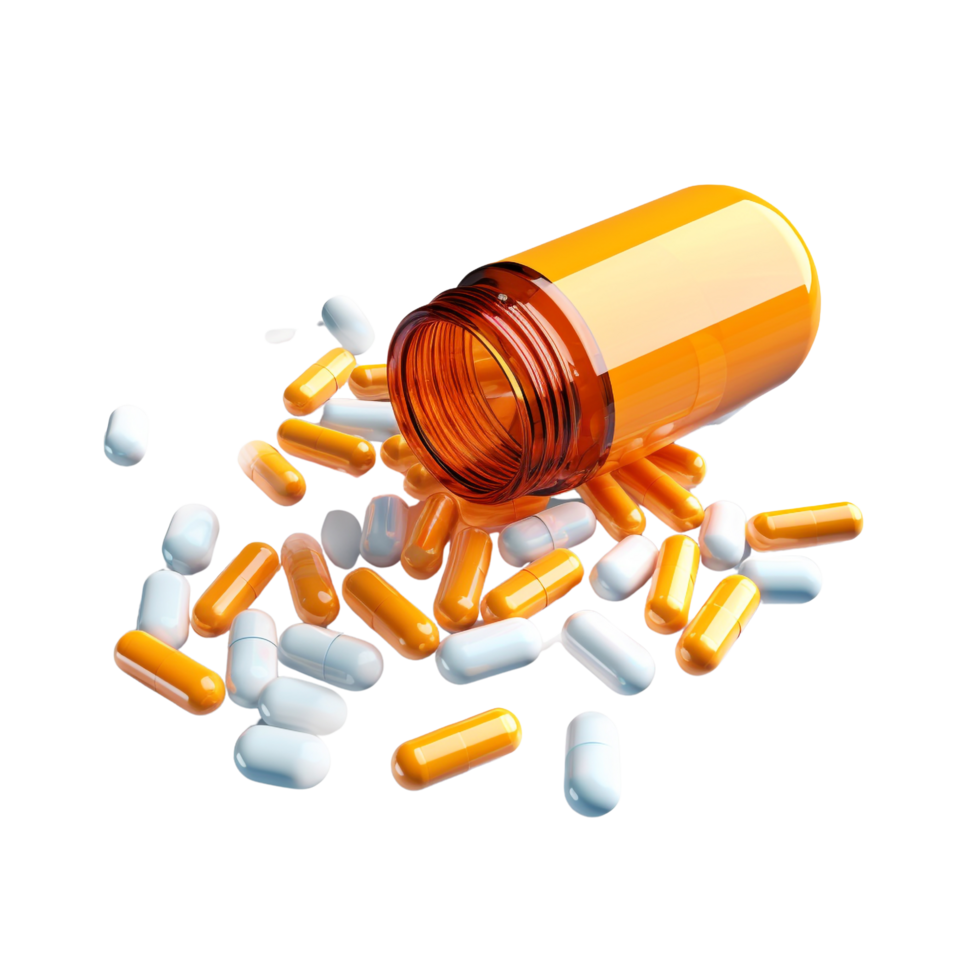 AI generated Scattered capsule clip art png