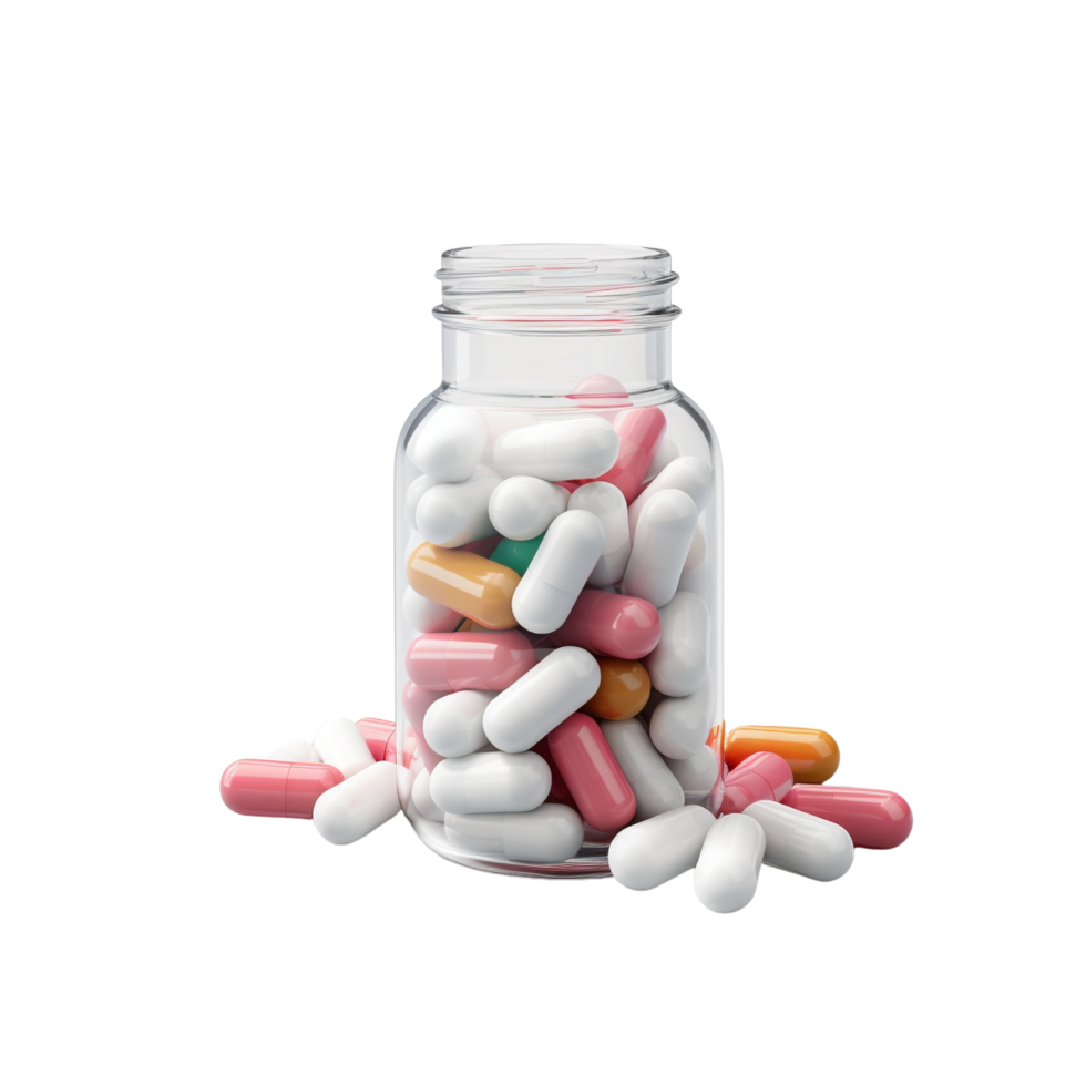 AI generated Scattered capsule clip art png