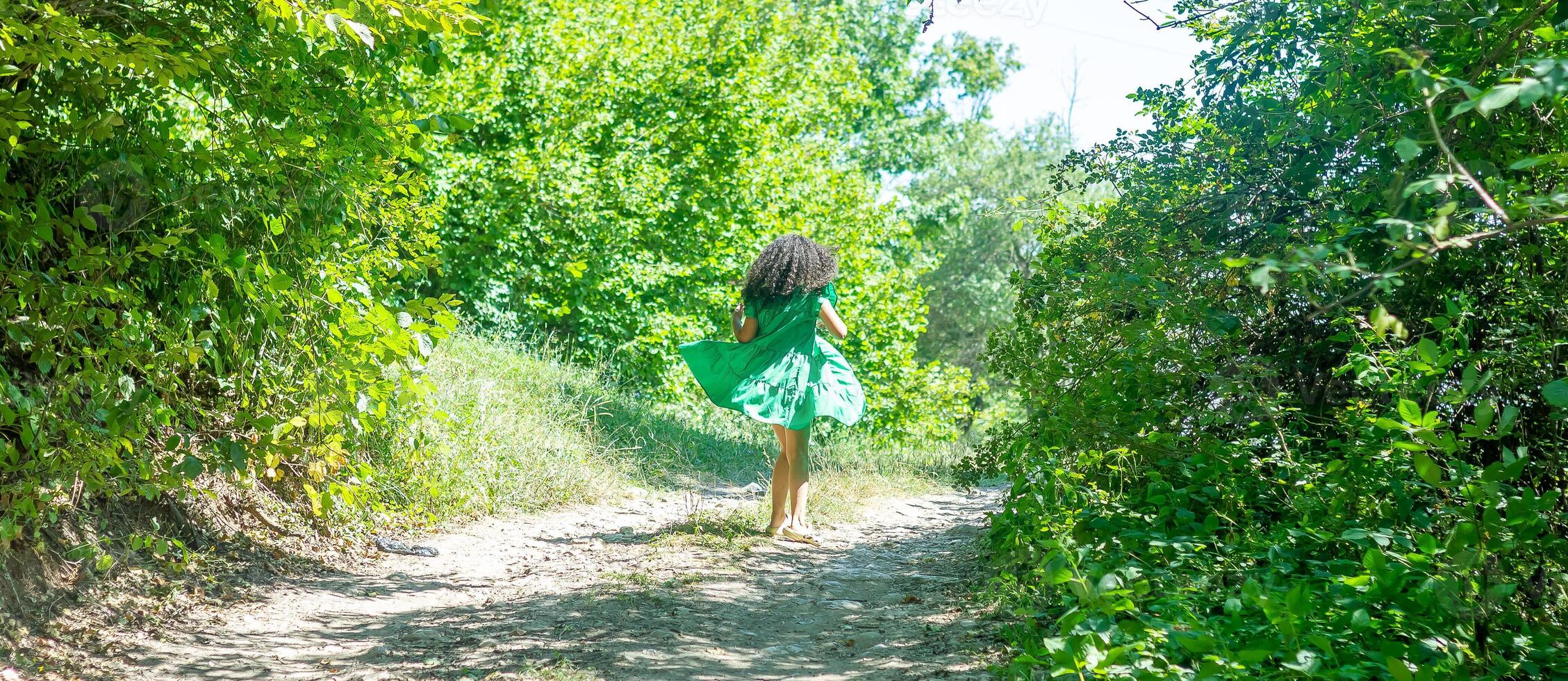 pretty young girl in the nature photo