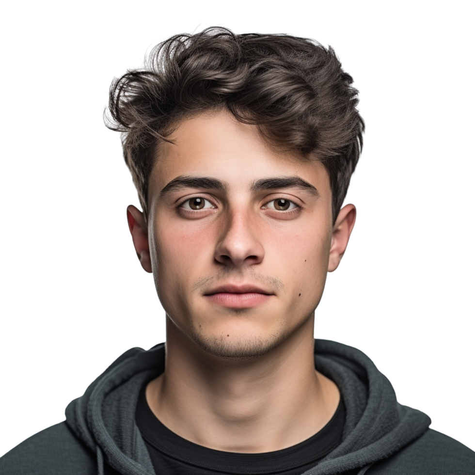 AI generated Portrait of a young man clip art png