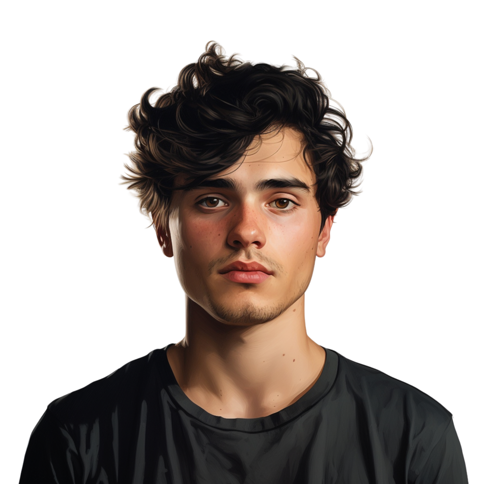 AI generated Portrait of a young man clip art png