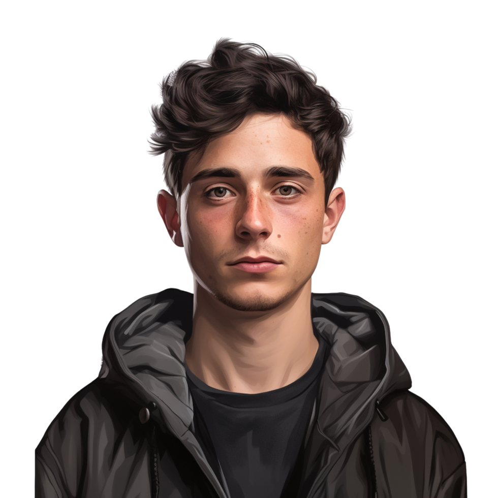 AI generated Portrait of a young man clip art png
