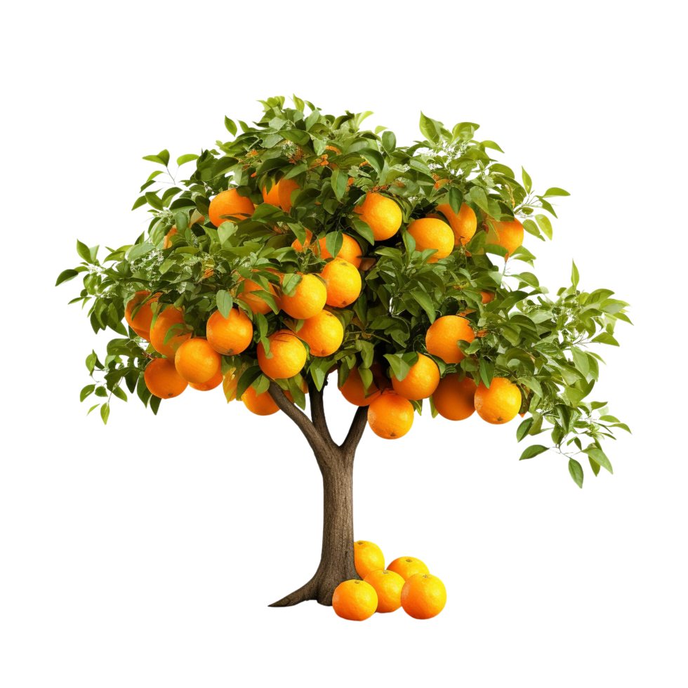 AI generated Orange fruit tree clip art png