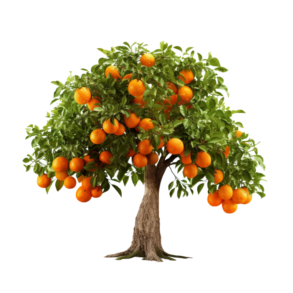 AI generated Orange fruit tree clip art png