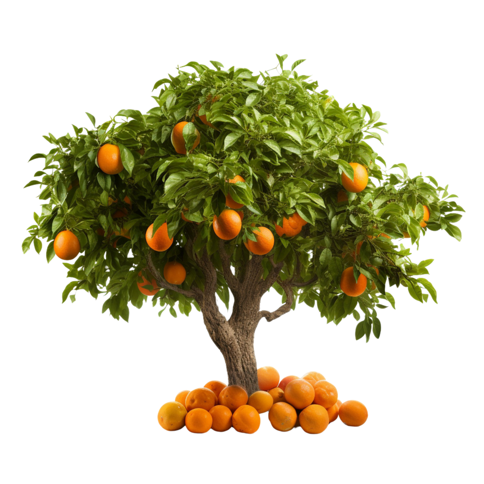 AI generated Orange fruit tree clip art png