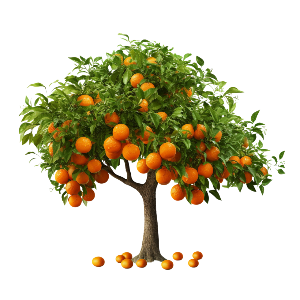 AI generated Orange fruit tree clip art png