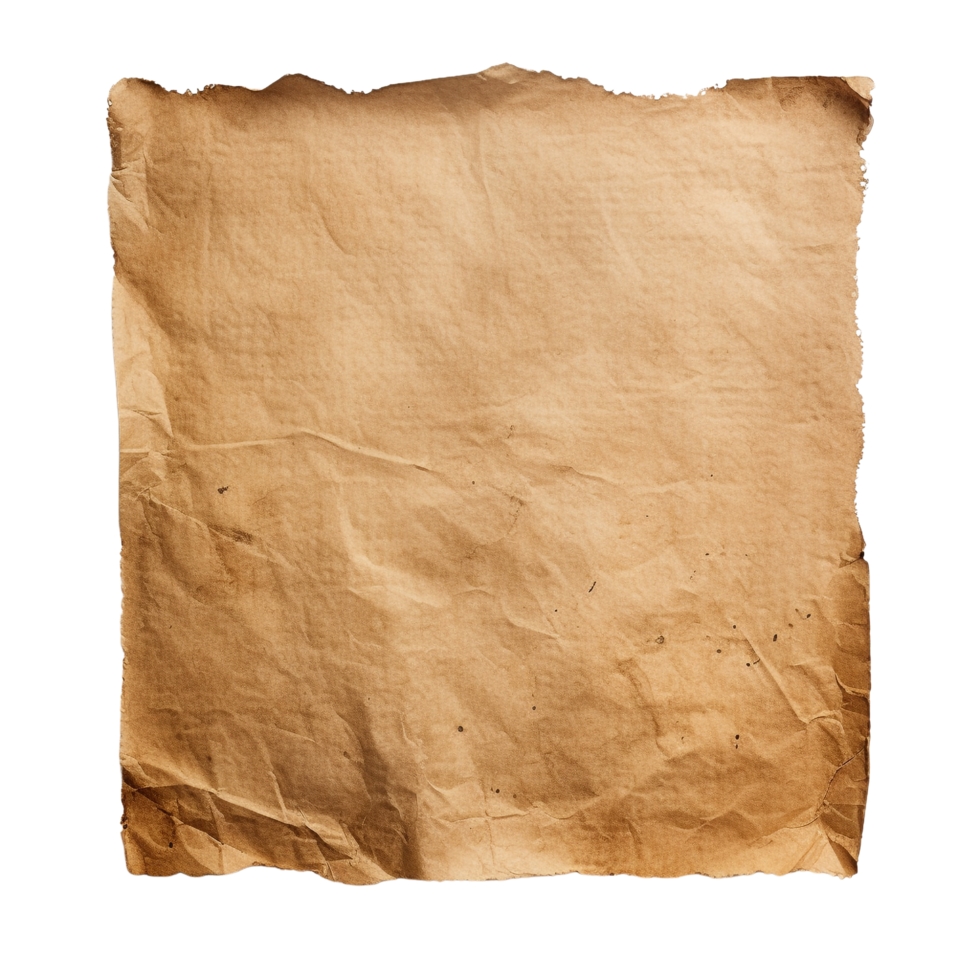 AI generated Old worn paper sheet clip art png