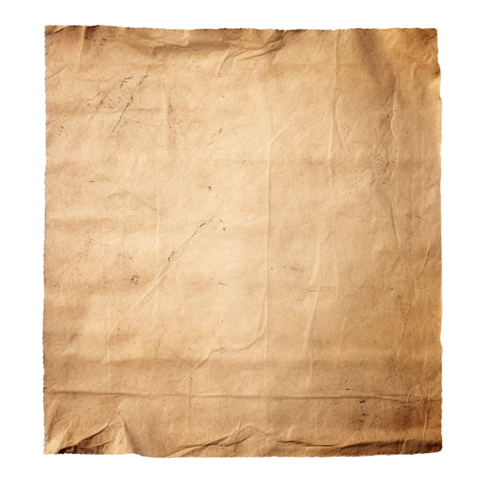 AI generated Old worn paper sheet clip art png