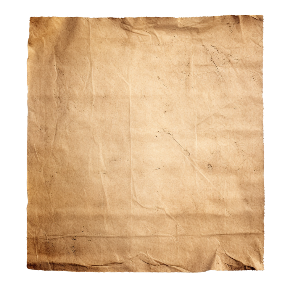 AI generated Old worn paper sheet clip art png