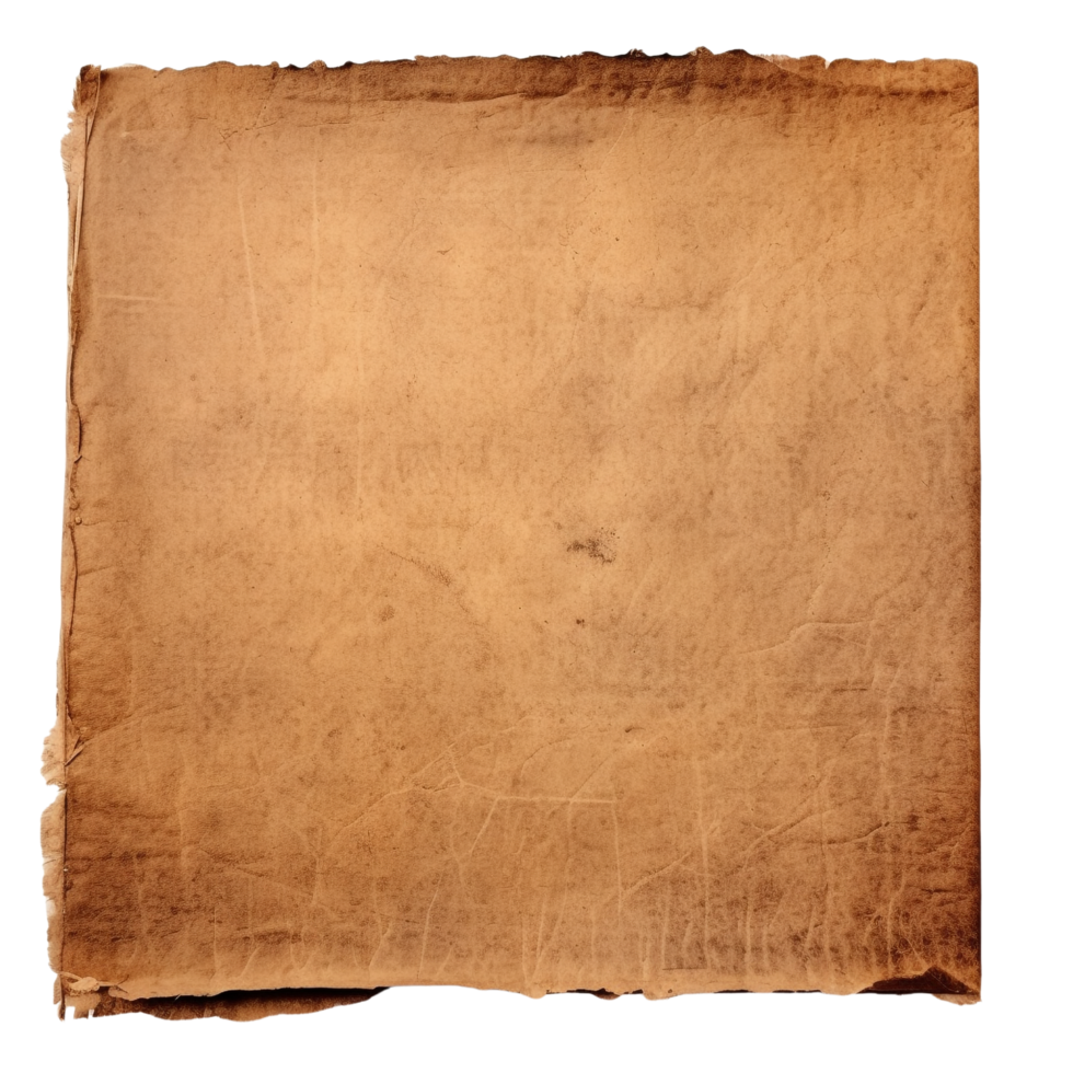 AI generated Old worn paper sheet clip art png