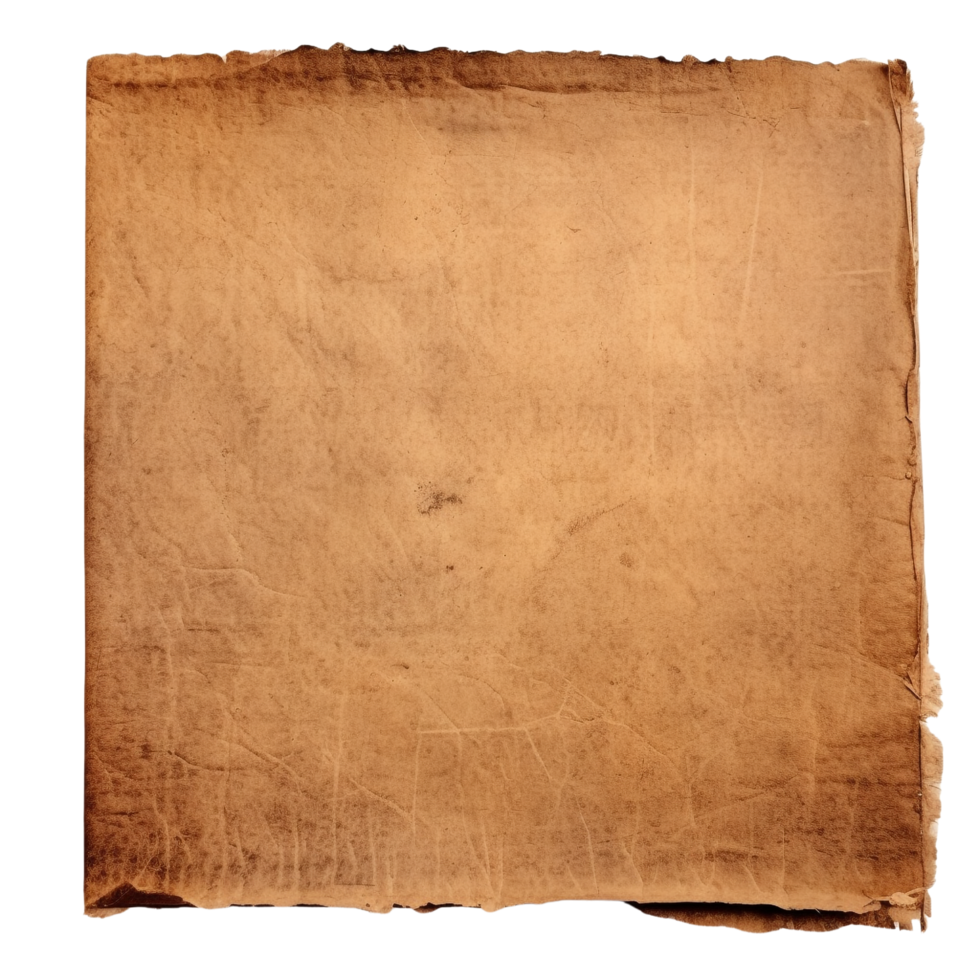 AI generated Old worn paper sheet clip art png