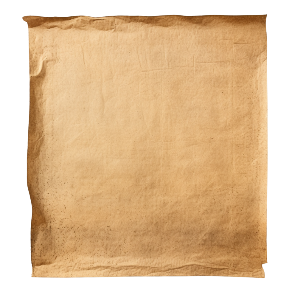 AI generated Old worn paper sheet clip art png