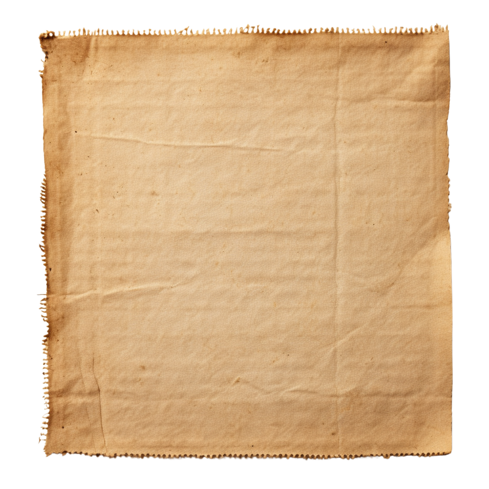 AI generated Old worn paper sheet clip art png