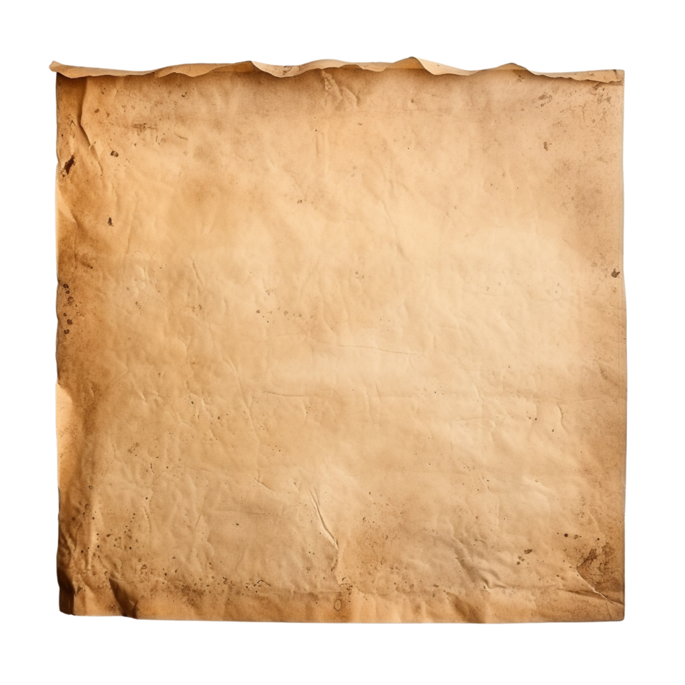 AI generated Old worn paper sheet clip art png