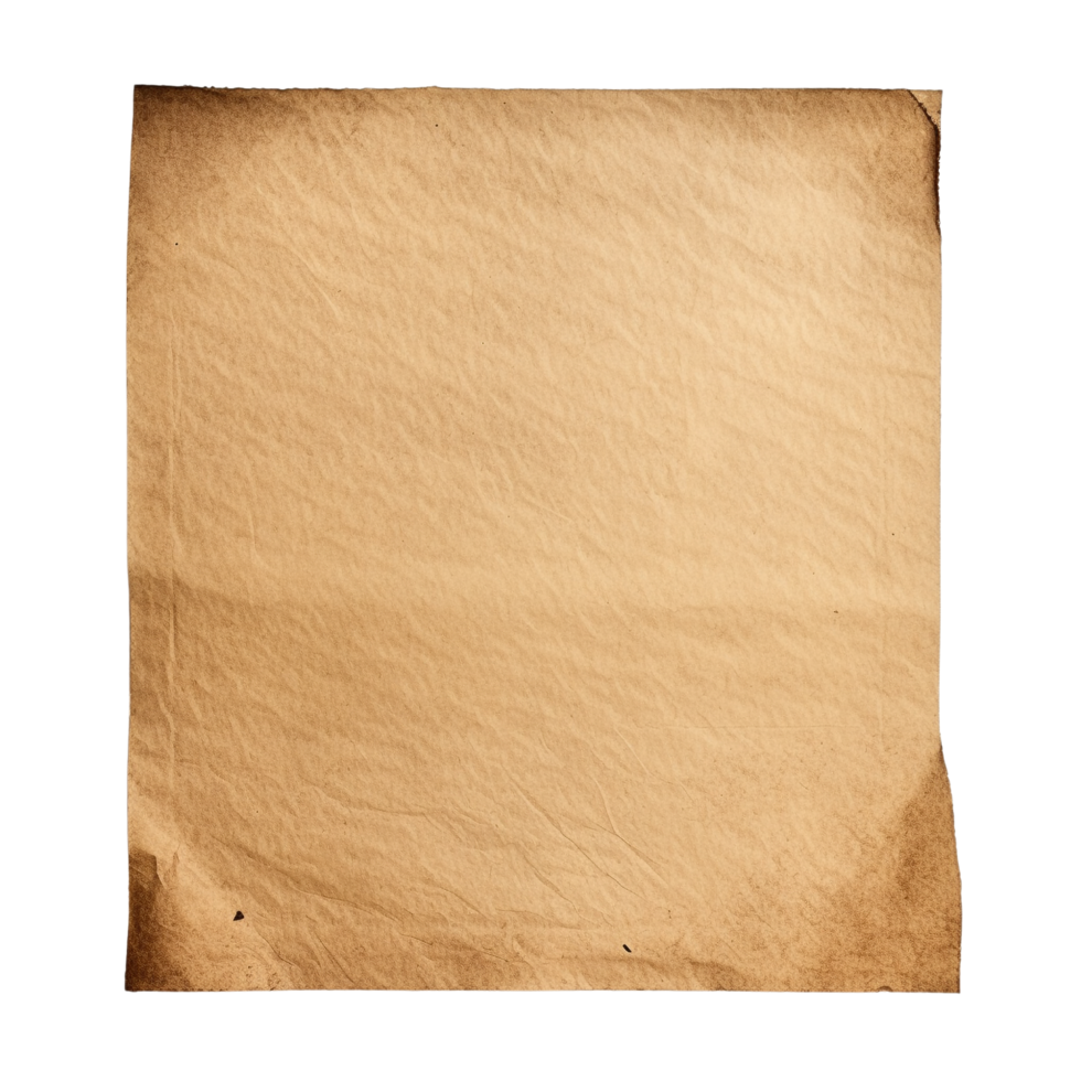 AI generated Old worn paper sheet clip art png