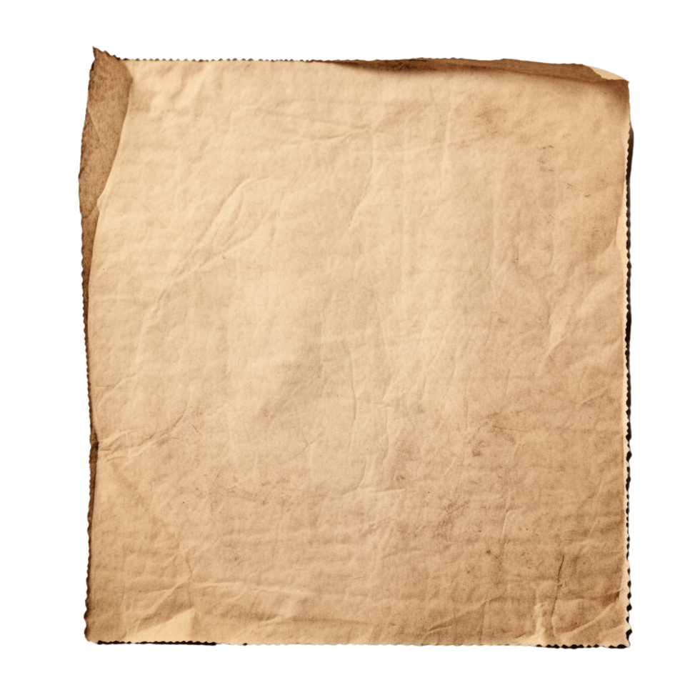 AI generated Old worn paper sheet clip art png