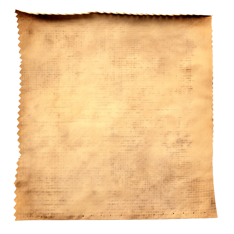 AI generated Old worn paper sheet clip art png