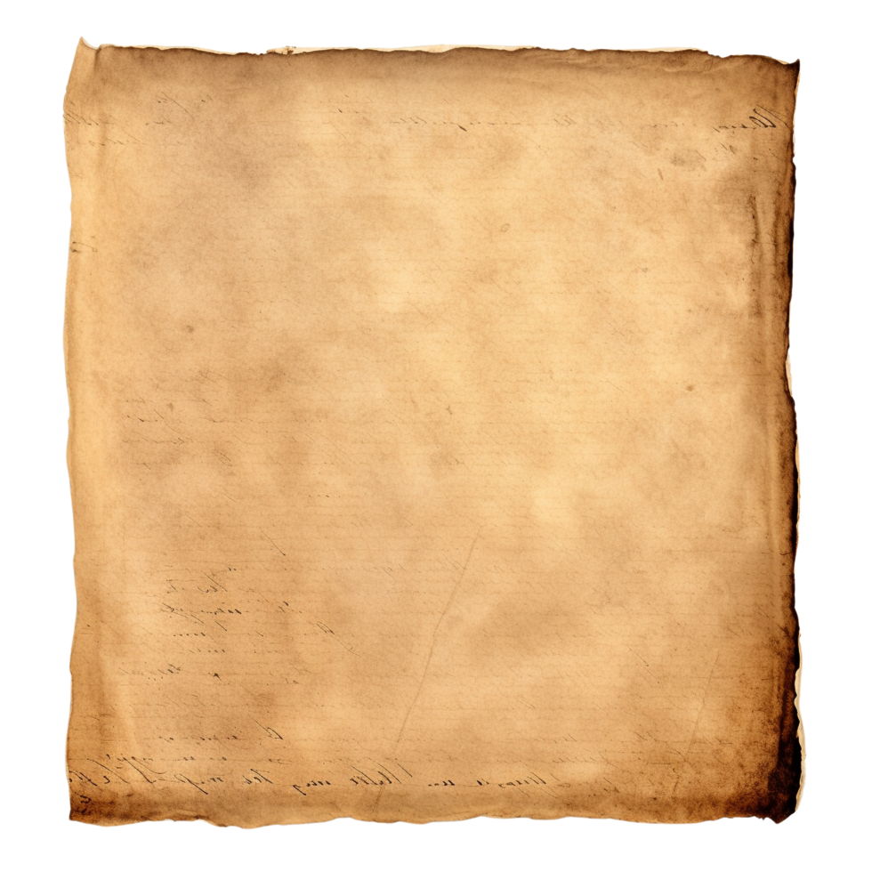 AI generated Old worn paper sheet clip art png