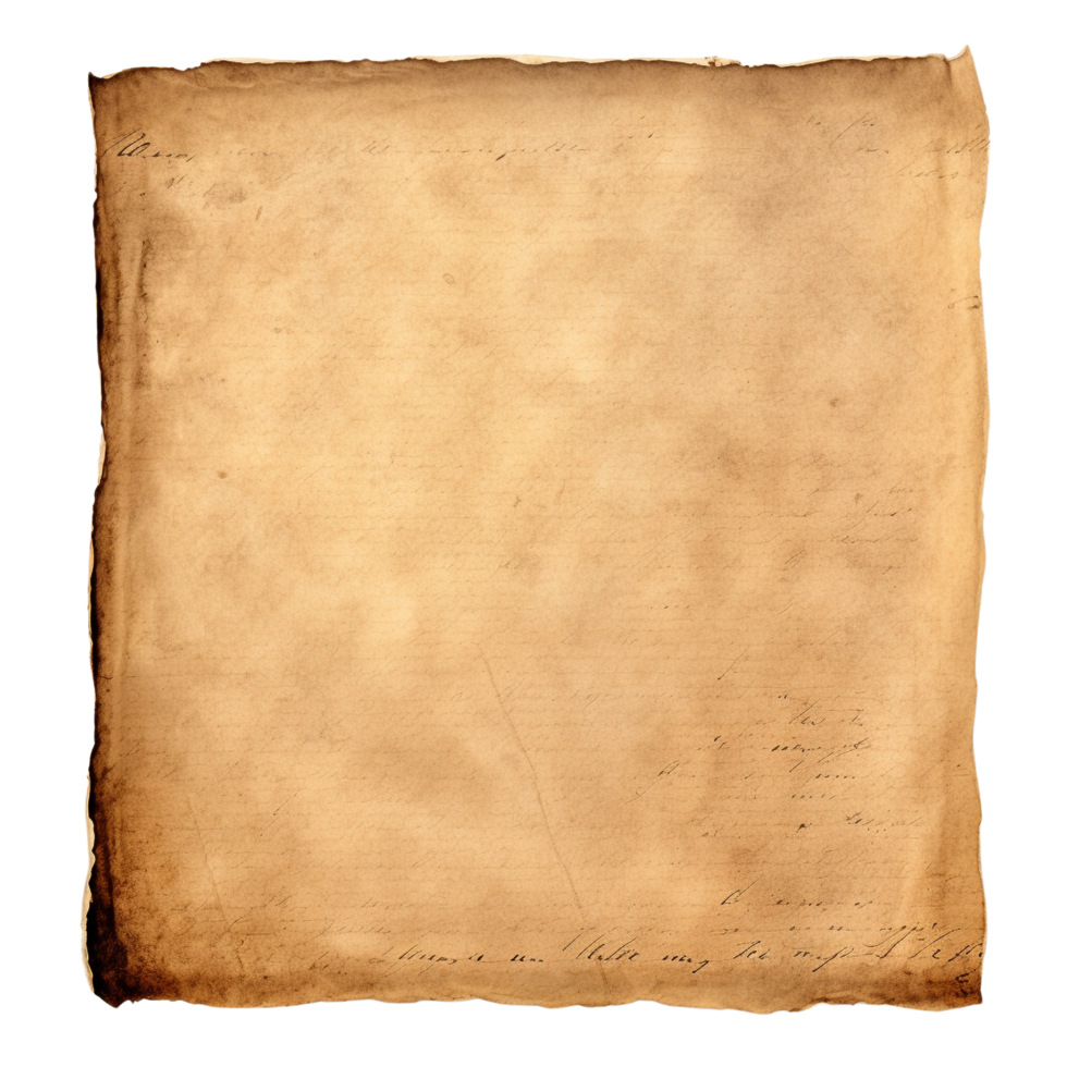 AI generated Old worn paper sheet clip art png