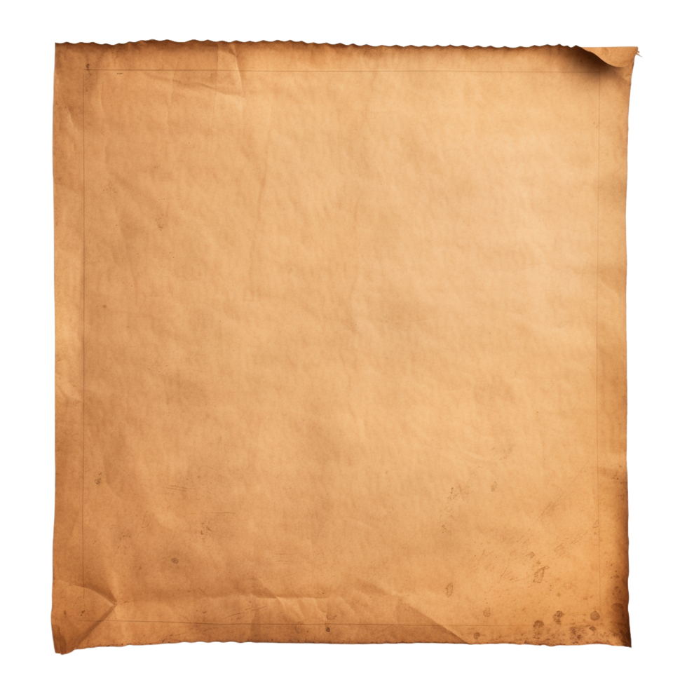 ai generado antiguo desgastado papel sábana acortar Arte png