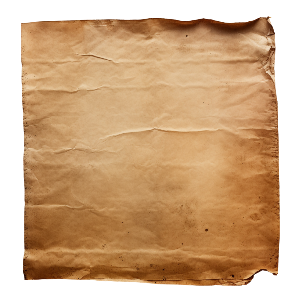 AI generated Old worn paper sheet clip art png