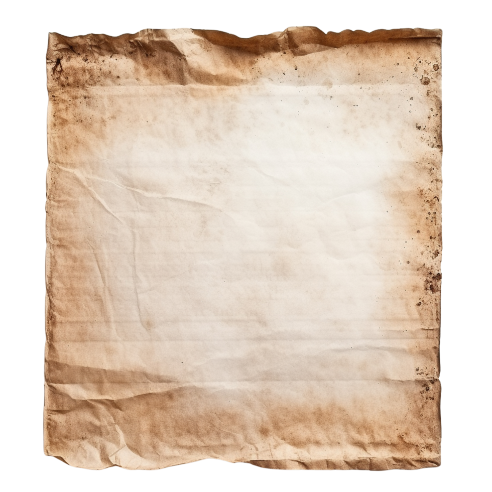AI generated Old worn paper sheet clip art png