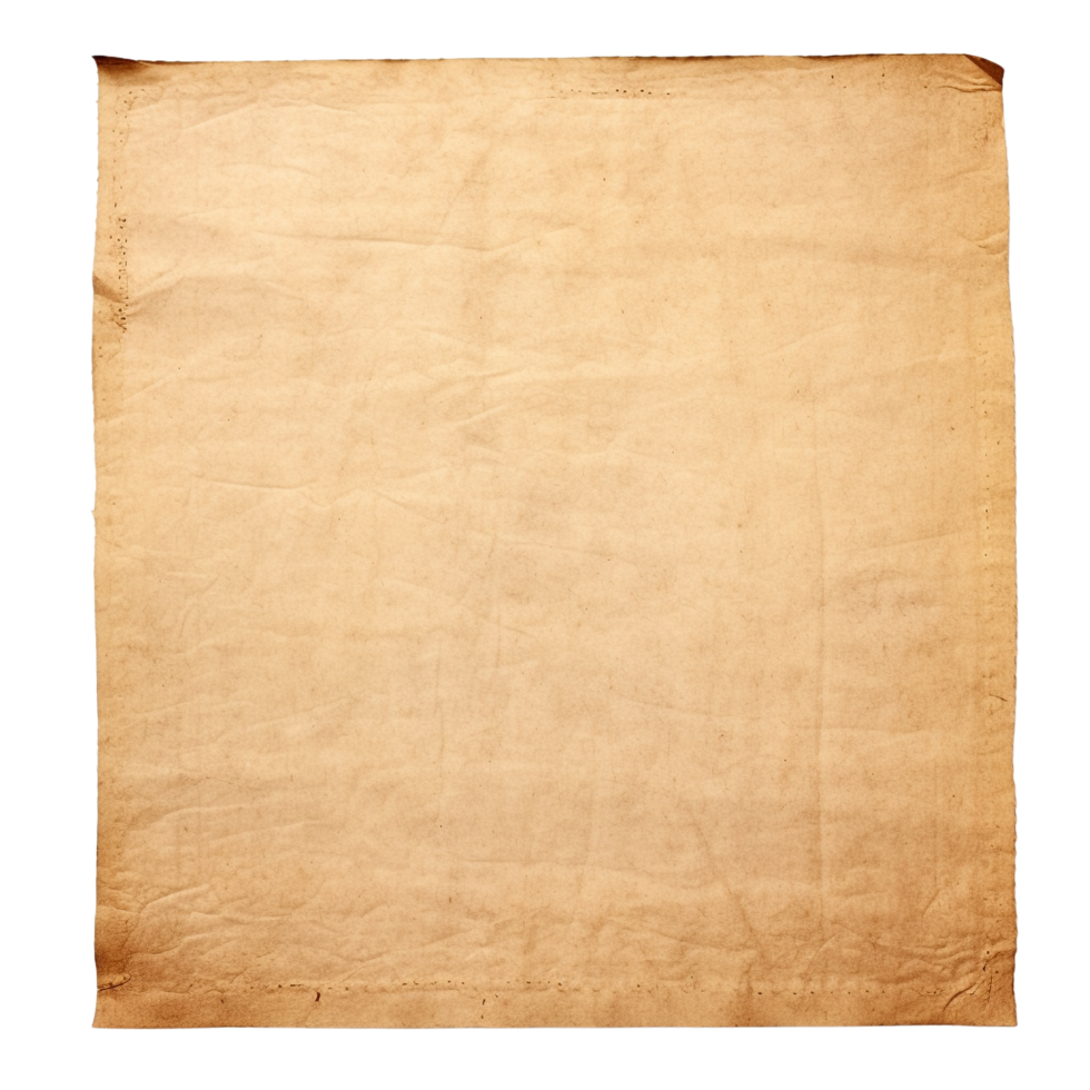 AI generated Old worn paper sheet clip art png