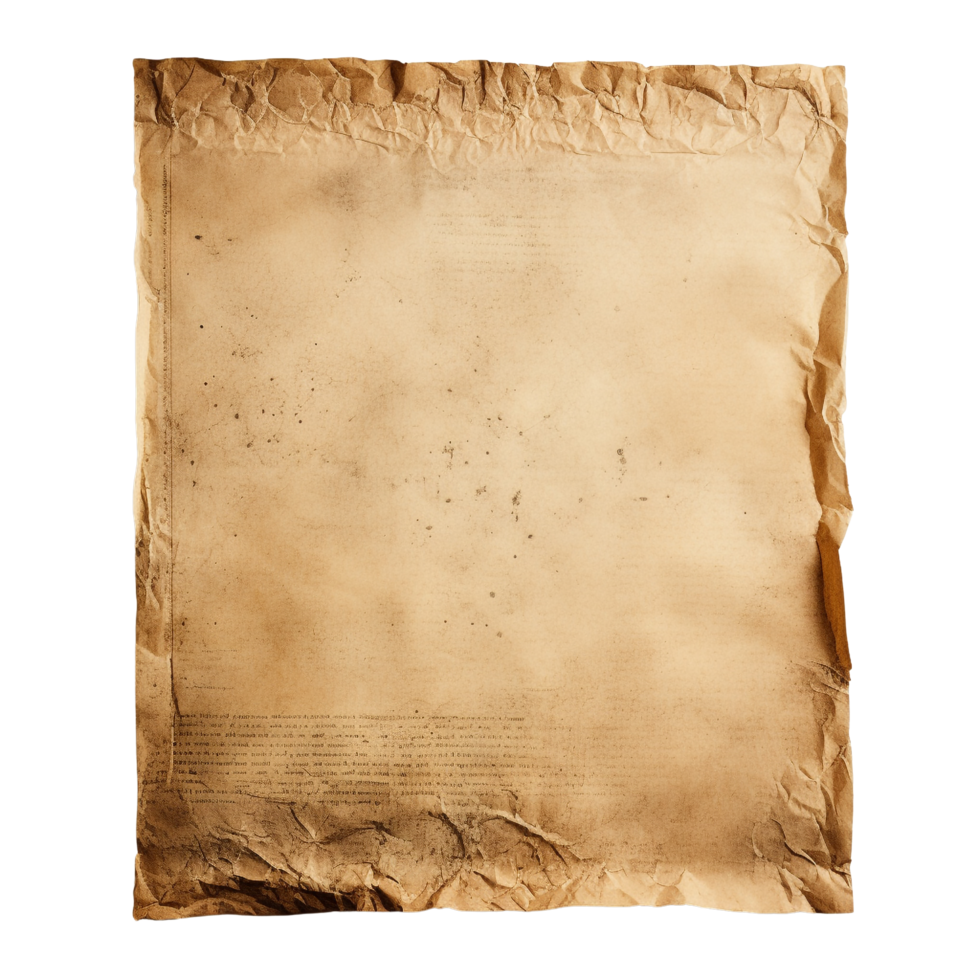 AI generated Old worn paper sheet clip art png
