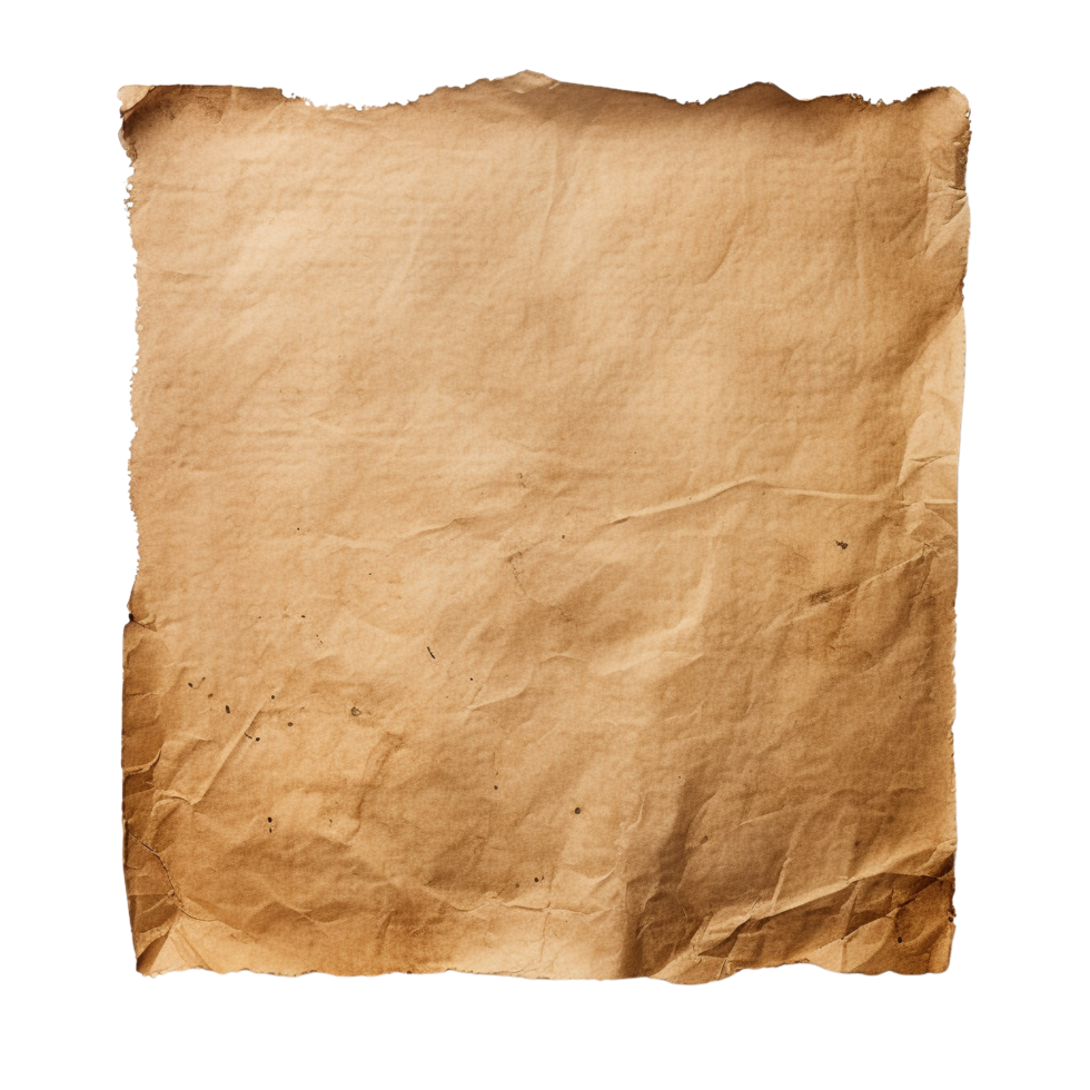 AI generated Old worn paper sheet clip art png