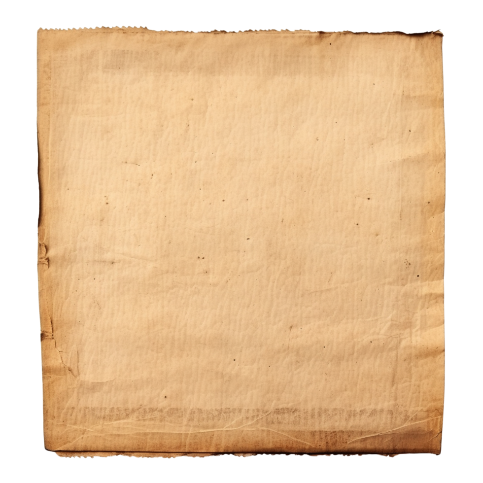 AI generated Old worn paper sheet clip art png