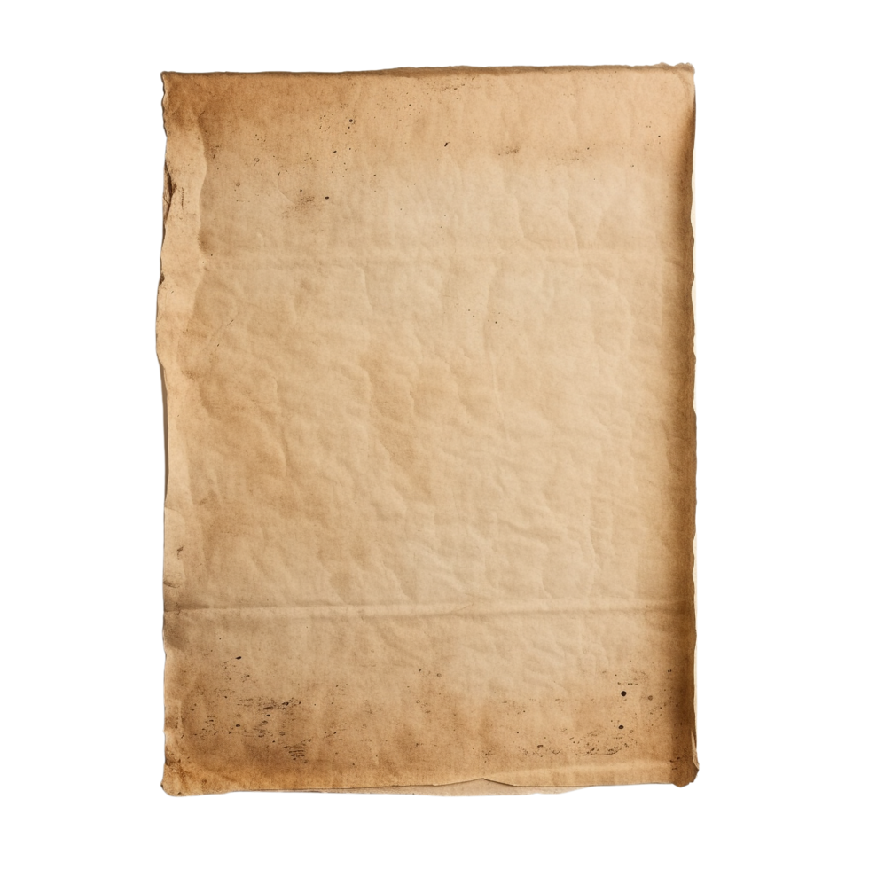 AI generated Old worn paper sheet clip art png