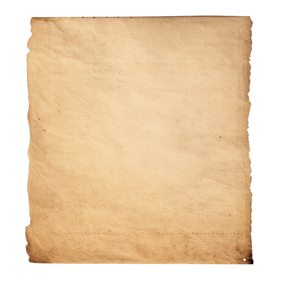 AI generated Old worn paper sheet clip art png