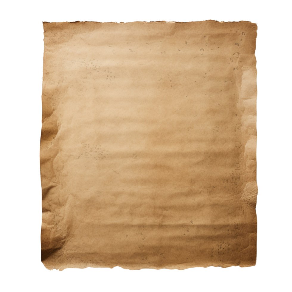 AI generated Old worn paper sheet clip art png