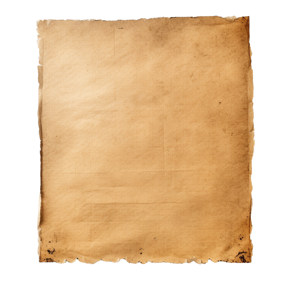 AI generated Old worn paper sheet clip art png