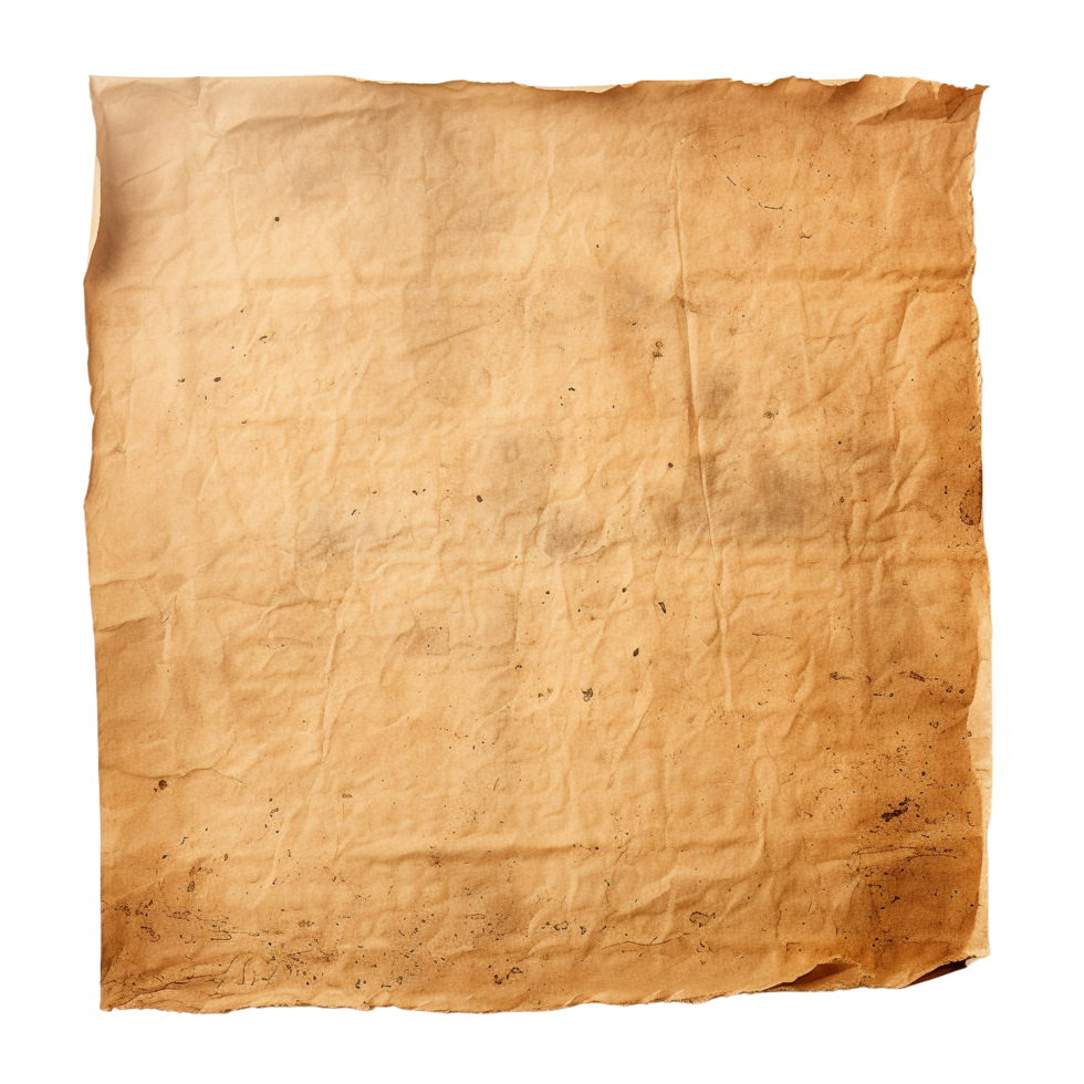 AI generated Old worn paper sheet clip art png