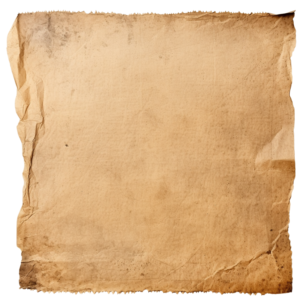 AI generated Old worn paper sheet clip art png
