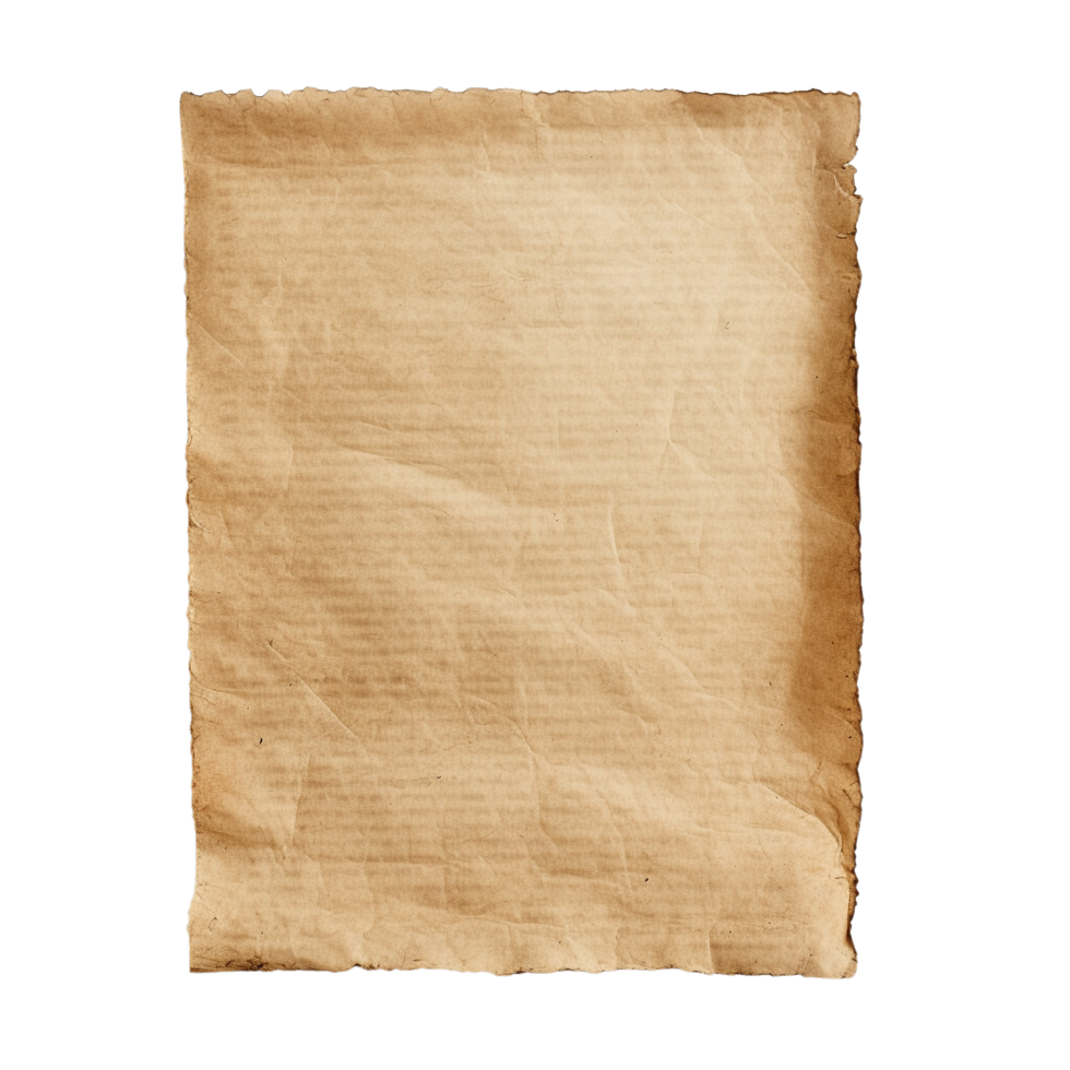 AI generated Old worn paper sheet clip art png