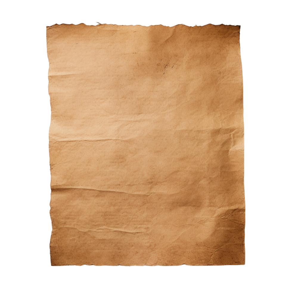 AI generated Old worn paper sheet clip art png