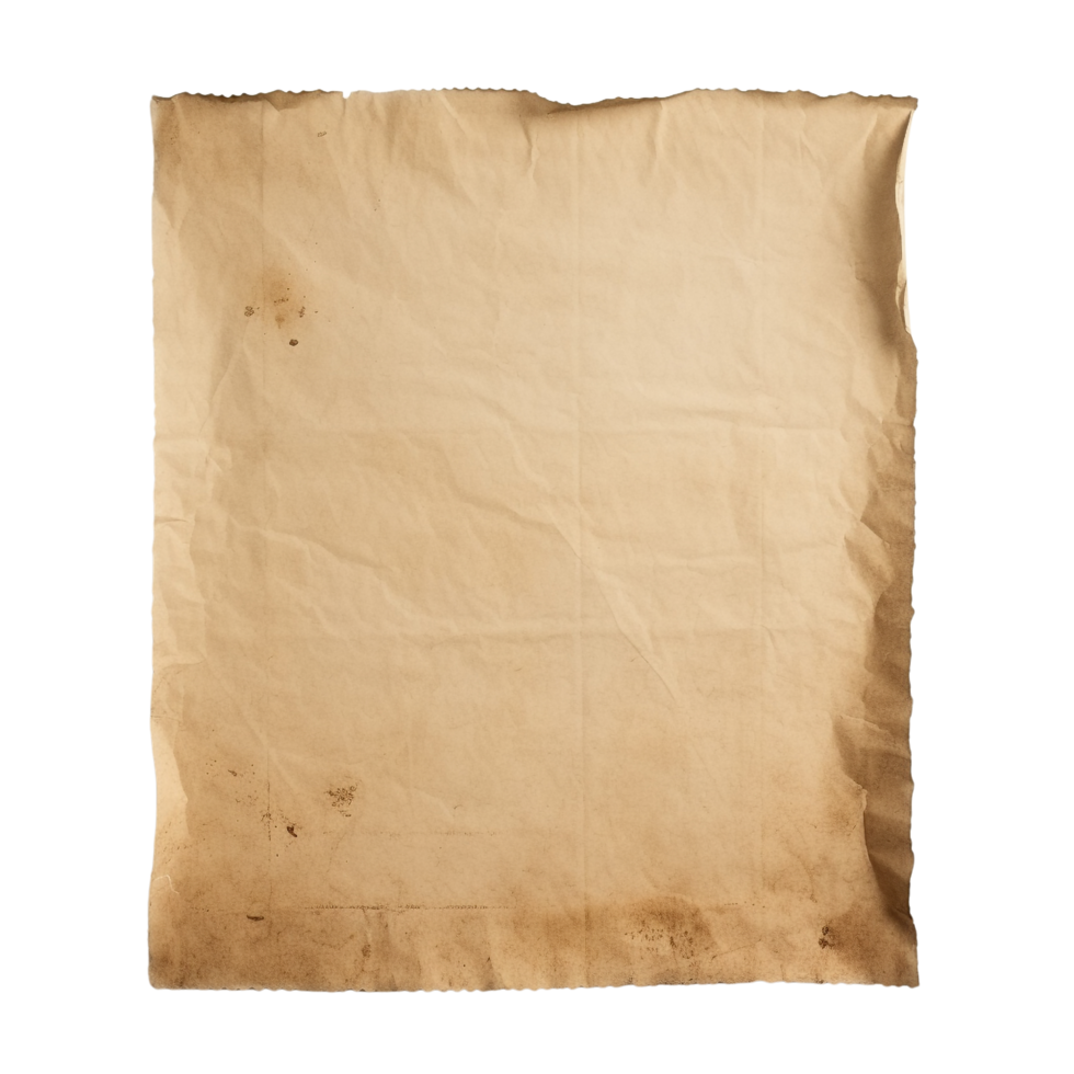 AI generated Old worn paper sheet clip art png