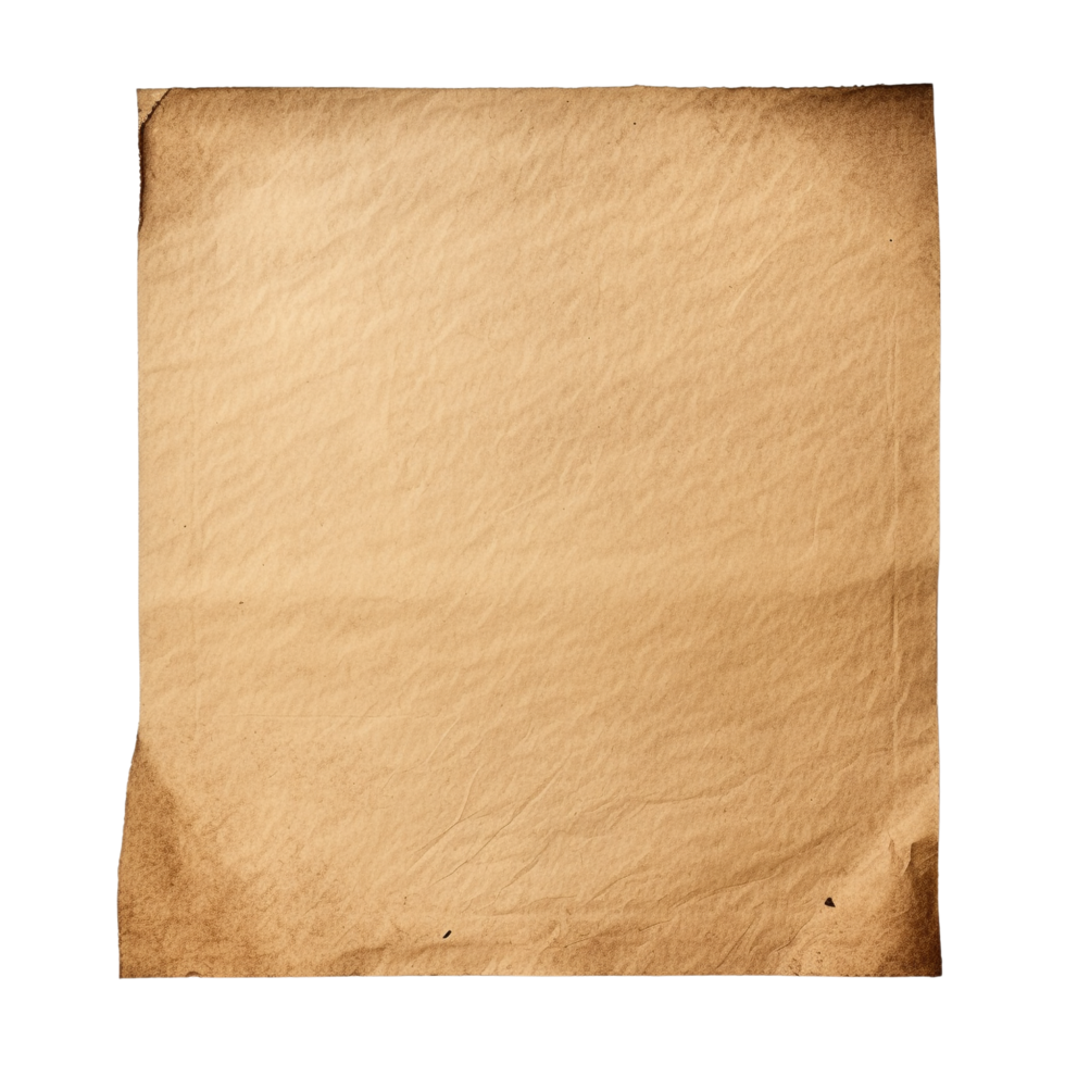 AI generated Old worn paper sheet clip art png