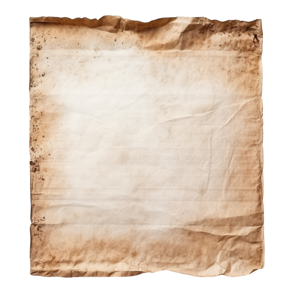 AI generated Old worn paper sheet clip art png