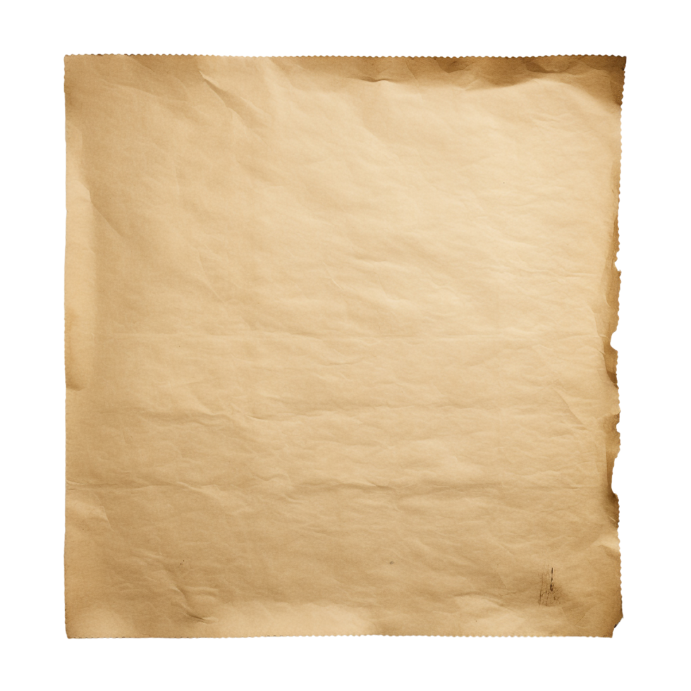 AI generated Old worn paper sheet clip art png