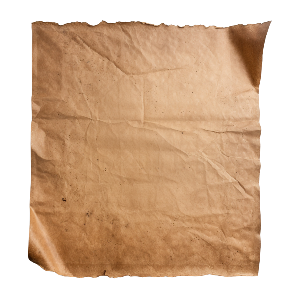 AI generated Old worn paper sheet clip art png