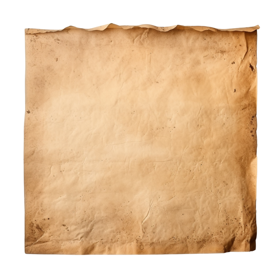 AI generated Old worn paper sheet clip art png