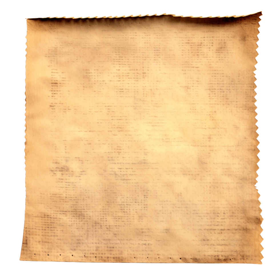 AI generated Old worn paper sheet clip art png