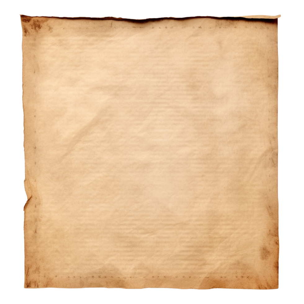 AI generated Old worn paper sheet clip art png