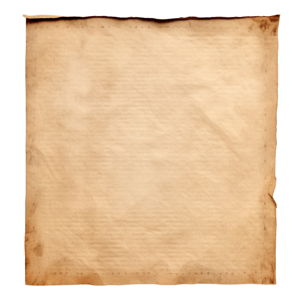 AI generated Old worn paper sheet clip art png