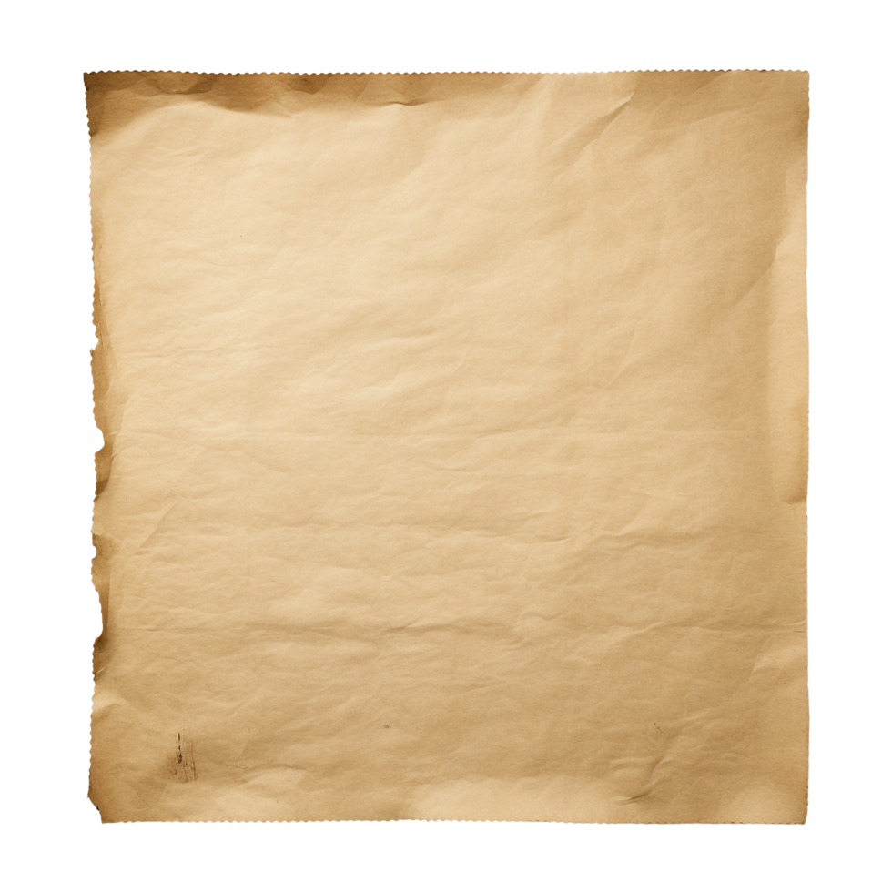 AI generated Old worn paper sheet clip art png