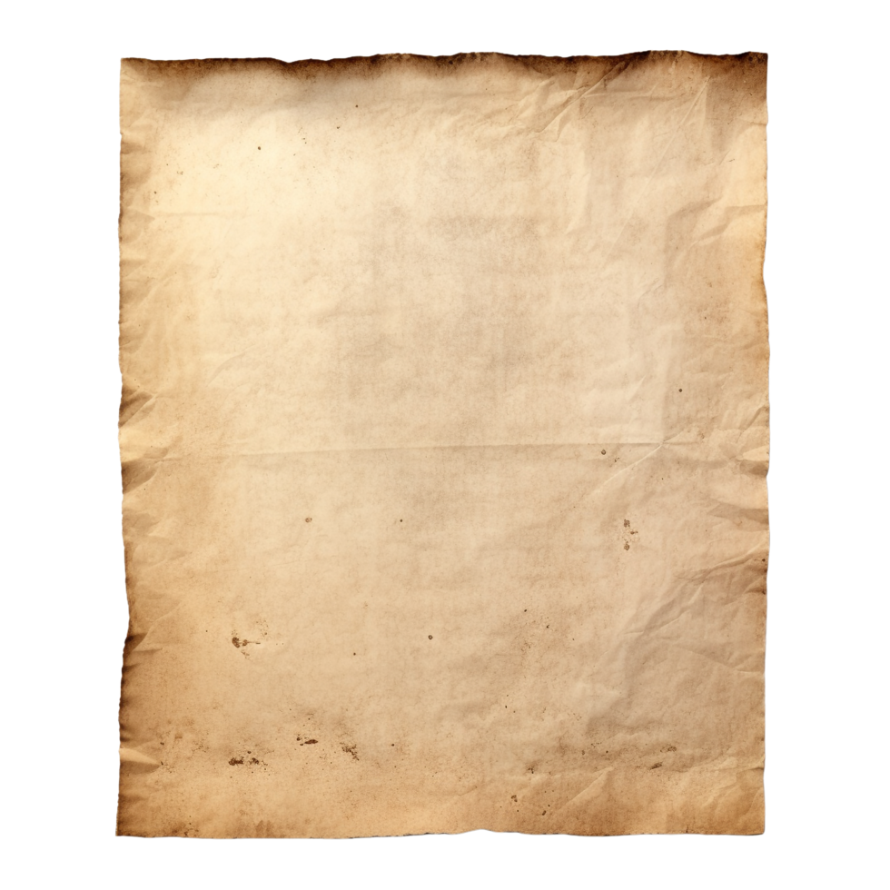 AI generated Old worn paper sheet clip art png